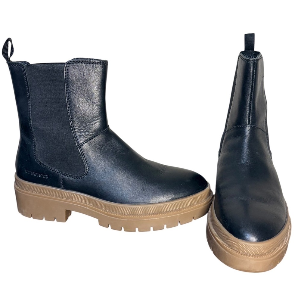 NWOT Cougar Black Swinton-L Waterproof Leather Chelsea Lug Boot Women's Size 9‎